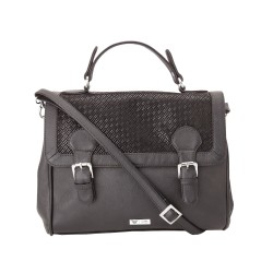 Beau Design Stylish Black Color Imported PU Leather Sling Crossbody Handbag With Adjustable Strap For Women's/Ladies/Girls